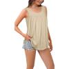 imageCHICGAL Womens Tank Tops Summer Sleeveless Blouse Crewneck Casual Loose Fit Tunic ShirtSolid Khaki