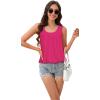 imageCHICGAL Womens Tank Tops Summer Sleeveless Blouse Crewneck Casual Loose Fit Tunic ShirtSolid Rose Red