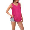 imageCHICGAL Womens Tank Tops Summer Sleeveless Blouse Crewneck Casual Loose Fit Tunic ShirtSolid Rose Red