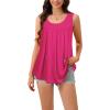 imageCHICGAL Womens Tank Tops Summer Sleeveless Blouse Crewneck Casual Loose Fit Tunic ShirtSolid Rose Red