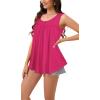 imageCHICGAL Womens Tank Tops Summer Sleeveless Blouse Crewneck Casual Loose Fit Tunic ShirtSolid Rose Red