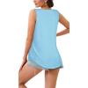 imageCHICGAL Womens Tank Tops Summer Sleeveless Blouse Crewneck Casual Loose Fit Tunic ShirtSolid Sky Blue