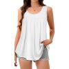 imageCHICGAL Womens Tank Tops Summer Sleeveless Blouse Crewneck Casual Loose Fit Tunic ShirtWhite
