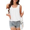 imageCHICGAL Womens Tank Tops Summer Sleeveless Blouse Crewneck Casual Loose Fit Tunic ShirtWhite