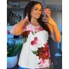 imageCHICGAL Womens Tank Tops Summer Sleeveless Blouse Crewneck Casual Loose Fit Tunic ShirtWhite Red Flower