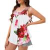 imageCHICGAL Womens Tank Tops Summer Sleeveless Blouse Crewneck Casual Loose Fit Tunic ShirtWhite Red Flower
