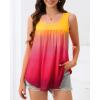 imageCHICGAL Womens Tank Tops Summer Sleeveless Blouse Crewneck Casual Loose Fit Tunic ShirtYellow Orange Pink