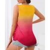 imageCHICGAL Womens Tank Tops Summer Sleeveless Blouse Crewneck Casual Loose Fit Tunic ShirtYellow Orange Pink