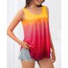imageCHICGAL Womens Tank Tops Summer Sleeveless Blouse Crewneck Casual Loose Fit Tunic ShirtYellow Orange Pink