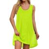 imageCHICGAL Beach Cover Ups for Women Summer Casual Sleeveless Tank Dresses Swimsuit CoverupA Bright Green