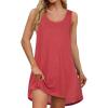 imageCHICGAL Beach Cover Ups for Women Summer Casual Sleeveless Tank Dresses Swimsuit CoverupA Coral Pink