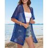 imageCHICGAL Women Swimsuit Coverup Crochet Beach Cover Up Short Sleeve Kimono Cardigans Causal Bikini Open Front OutfitsRoyal Blue