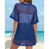 imageCHICGAL Women Swimsuit Coverup Crochet Beach Cover Up Short Sleeve Kimono Cardigans Causal Bikini Open Front OutfitsRoyal Blue