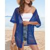 imageCHICGAL Women Swimsuit Coverup Crochet Beach Cover Up Short Sleeve Kimono Cardigans Causal Bikini Open Front OutfitsRoyal Blue