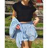 imageSummer Short Sleeve Crop Tops Womens Crewneck Roll Cap Sleeve T Shirts Loose Fit Basic TeesA Black
