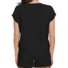 imageSummer Short Sleeve Crop Tops Womens Crewneck Roll Cap Sleeve T Shirts Loose Fit Basic TeesA Black