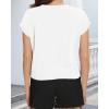 imageSummer Short Sleeve Crop Tops Womens Crewneck Roll Cap Sleeve T Shirts Loose Fit Basic TeesA White