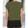 imageSummer Short Sleeve Crop Tops Womens Crewneck Roll Cap Sleeve T Shirts Loose Fit Basic TeesArmy Green