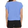 imageSummer Short Sleeve Crop Tops Womens Crewneck Roll Cap Sleeve T Shirts Loose Fit Basic TeesB Sky Blue