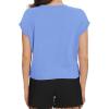 imageSummer Short Sleeve Crop Tops Womens Crewneck Roll Cap Sleeve T Shirts Loose Fit Basic TeesC Light Blue Flower