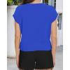 imageSummer Short Sleeve Crop Tops Womens Crewneck Roll Cap Sleeve T Shirts Loose Fit Basic TeesCdark Blue Butterfly
