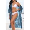 imageCHICGAL Womens Swimsuit Coverup Lace Bathing Suit Cover Up Beach Kimonos Long Cardigan Open Front SwimwearIndigo Blue