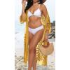 imageCHICGAL Womens Swimsuit Coverup Lace Bathing Suit Cover Up Beach Kimonos Long Cardigan Open Front SwimwearYellow