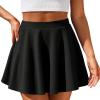imageCHICGAL Mini Skirts for Women Casual Flowy Pleated Skater Skirt Summer Basic High Waisted Short SkirtA Black