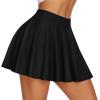 imageCHICGAL Mini Skirts for Women Casual Flowy Pleated Skater Skirt Summer Basic High Waisted Short SkirtA Black