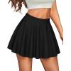 imageCHICGAL Mini Skirts for Women Casual Flowy Pleated Skater Skirt Summer Basic High Waisted Short SkirtA Black
