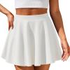 imageCHICGAL Mini Skirts for Women Casual Flowy Pleated Skater Skirt Summer Basic High Waisted Short SkirtA White