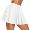 imageCHICGAL Mini Skirts for Women Casual Flowy Pleated Skater Skirt Summer Basic High Waisted Short SkirtA White