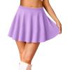 imageCHICGAL Mini Skirts for Women Casual Flowy Pleated Skater Skirt Summer Basic High Waisted Short SkirtB Light Purple