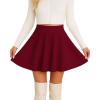 imageCHICGAL Mini Skirts for Women Casual Flowy Pleated Skater Skirt Summer Basic High Waisted Short SkirtB Red