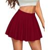 imageCHICGAL Mini Skirts for Women Casual Flowy Pleated Skater Skirt Summer Basic High Waisted Short SkirtB Red