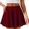 imageCHICGAL Mini Skirts for Women Casual Flowy Pleated Skater Skirt Summer Basic High Waisted Short SkirtB Red
