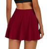imageCHICGAL Mini Skirts for Women Casual Flowy Pleated Skater Skirt Summer Basic High Waisted Short SkirtB Red