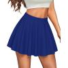 imageCHICGAL Mini Skirts for Women Casual Flowy Pleated Skater Skirt Summer Basic High Waisted Short SkirtB Royal Blue