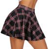 imageCHICGAL Mini Skirts for Women Casual Flowy Pleated Skater Skirt Summer Basic High Waisted Short SkirtC Black Red Plaid