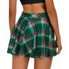imageCHICGAL Mini Skirts for Women Casual Flowy Pleated Skater Skirt Summer Basic High Waisted Short SkirtC Green Red Plaid