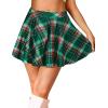 imageCHICGAL Mini Skirts for Women Casual Flowy Pleated Skater Skirt Summer Basic High Waisted Short SkirtC Green Red Plaid