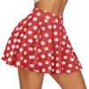 imageCHICGAL Mini Skirts for Women Casual Flowy Pleated Skater Skirt Summer Basic High Waisted Short SkirtC Red Polka Dot