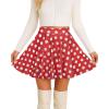 imageCHICGAL Mini Skirts for Women Casual Flowy Pleated Skater Skirt Summer Basic High Waisted Short SkirtC Red Polka Dot