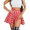 imageCHICGAL Mini Skirts for Women Casual Flowy Pleated Skater Skirt Summer Basic High Waisted Short SkirtC Red Polka Dot