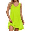 imageCHICGAL Swimsuit Coverup for Women Summer Sleeveless Beach Dress Tank Bikini Bathing Suit Cover UpA Bright Green