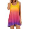 imageCHICGAL Swimsuit Coverup for Women Summer Sleeveless Beach Dress Tank Bikini Bathing Suit Cover UpGradient Multicolored