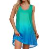 imageCHICGAL Swimsuit Coverup for Women Summer Sleeveless Beach Dress Tank Bikini Bathing Suit Cover UpTiedyed Sky Blue