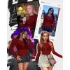 imageWomens Mesh Tops Sheer Long Sleeve Tee Shirts Bodycon See Through Blouse ClubwearAred