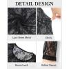 imageWomens Mesh Tops Sheer Long Sleeve Tee Shirts Bodycon See Through Blouse ClubwearBlack Petals