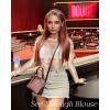 imageWomens Mesh Tops Sheer Long Sleeve Tee Shirts Bodycon See Through Blouse ClubwearWhite Floral